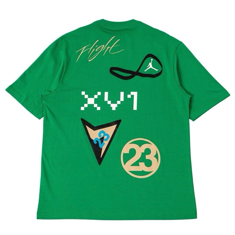 Men's Air JORDAN MEN FLIGHT HERITAGE TEE LUCKY GREEN / PHANTOM / BLACK MEDIUM